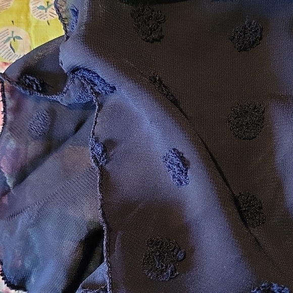 Shein Blue Sheer Cap Sleeve Twist Knot Bodice Top 2xl - Picture 2 of 4